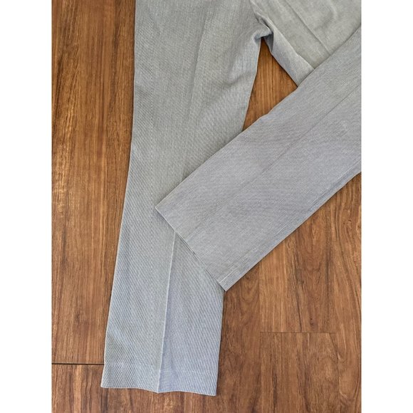 Akris Punto Gray Pinstripe High Rise Wide Leg Pants 8/ 32" X 30" Side Zip Belt - Picture 8 of 16
